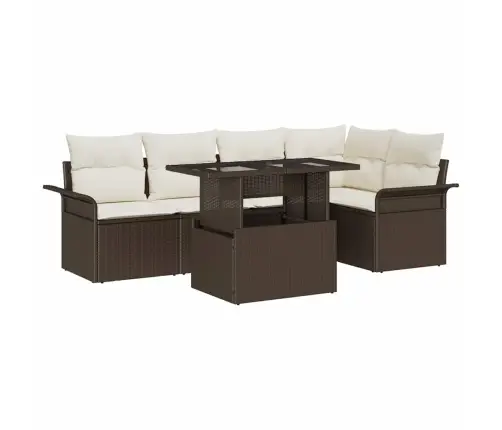 Aia Diivanikomplekt Padjaga 6 Pcs Pruun Polürotang