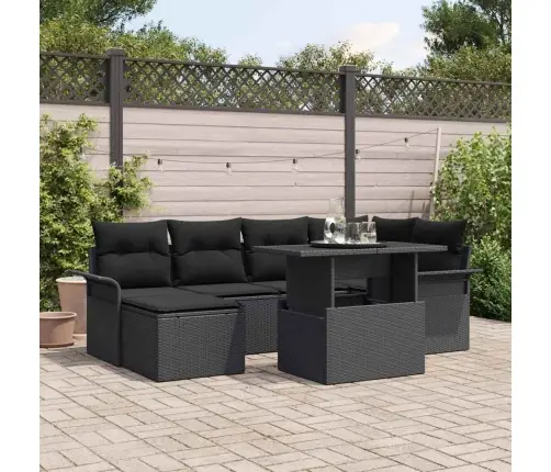 Aia Diivanikomplekt Padjaga 7 Pcs Must Polürooster