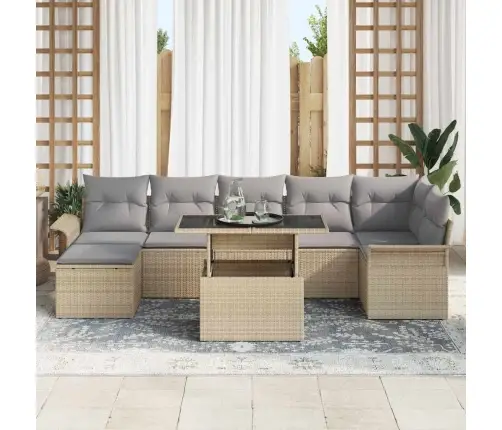 Aia Diivanikomplekt Padjaga 8 Pcs Beež Polürooster