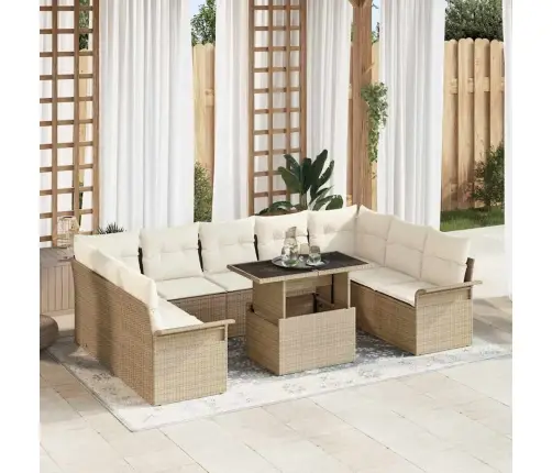 Aia Diivanikomplekt Padjaga 10 Pcs Beež Polürooster