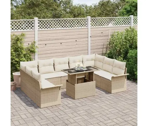 Aia Diivanikomplekt Padjaga 10 Pcs Beež Polürooster