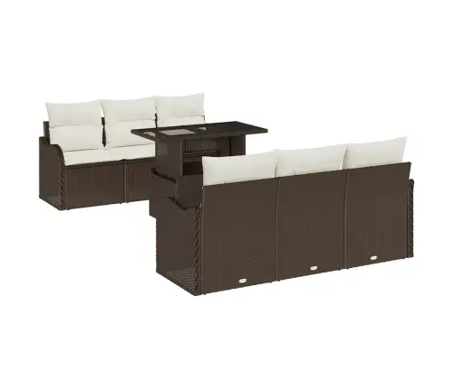 7 Gabalu Dārza Dīvānu Komplekts Ar Spilveniem Brūnā Poli Rotangpalmas Vidaxl