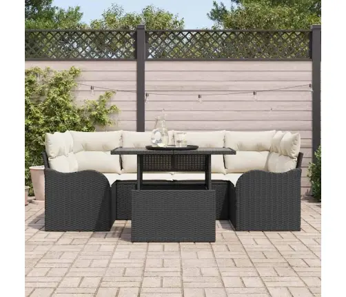 Aia Diivanikomplekt Padjaga 7 Pcs Must Polürooster