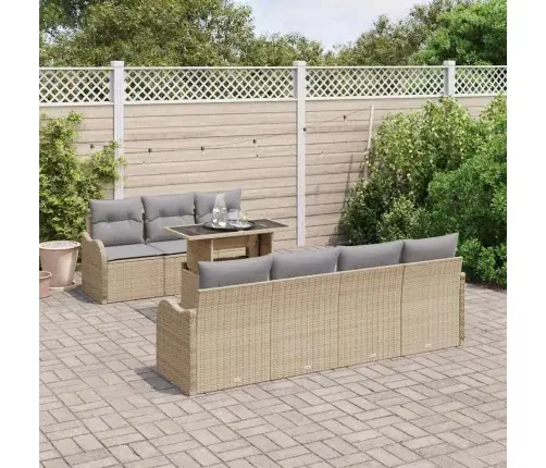 Aia Diivanikomplekt Padjaga 8 Pcs Beež Polürooster Aia Diivanikomplekt Padjaga 8 Pcs Beež Polürooster