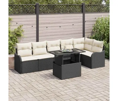 Aia Diivanikomplekt Padjaga 7 Pcs Must Polürooster