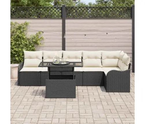 Aia Diivanikomplekt Padjaga 7 Pcs Must Polürooster