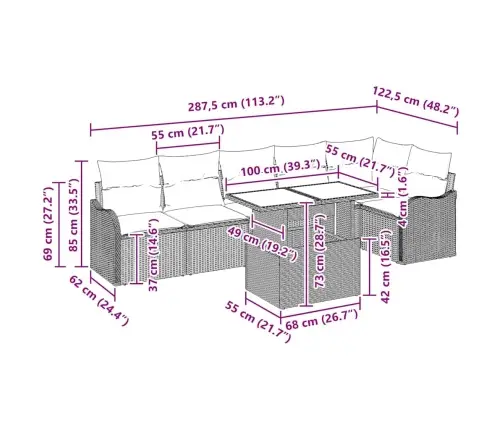 Aia Diivanikomplekt Padjaga 7 Pcs Hall Polürooster