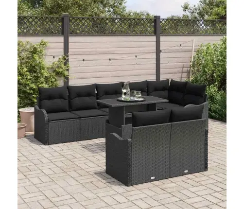 Lounge Komplekt Padjaga 9 Pcs Must Polürooster