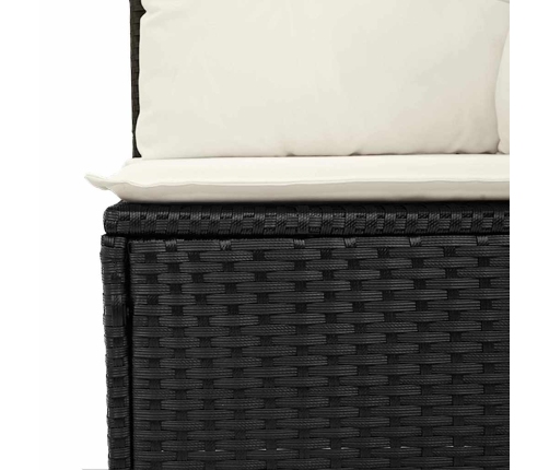 Sodo Sofų Rinkinys Su Pagalve 9 Pcs Juoda Poli Ratanas