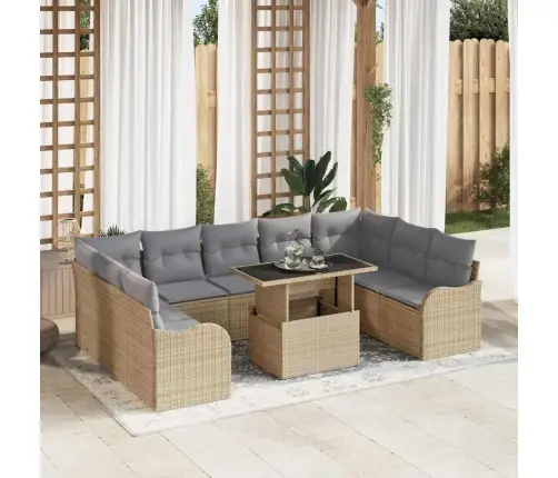 Aia Diivanikomplekt Padjaga 10 Pcs Beež Polürooster