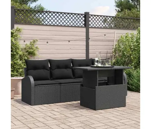 Aia Diivanikomplekt Padjaga 5 Pcs Must Polürooster