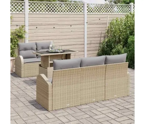 Aia Diivanikomplekt Padjaga 6 Pcs Beež Polürotang