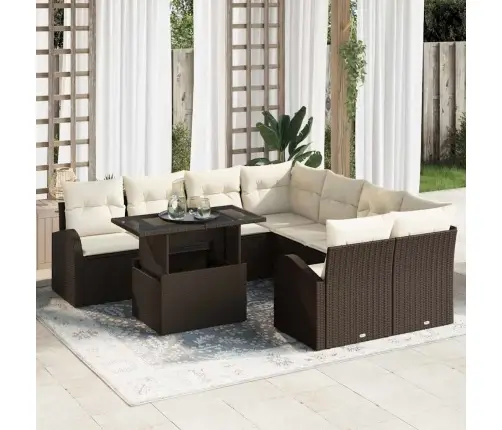 Aia Diivanikomplekt Ladustamisega 9 Pcs Pruun Polürotang