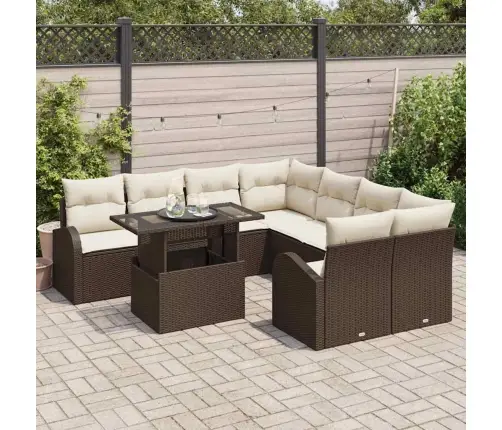 Aia Diivanikomplekt Ladustamisega 9 Pcs Pruun Polürotang