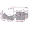 7 Daļu Dārza Dīvānu Komplekts Ar Pelēkiem Spilveniem Poliratānā Vidaxl