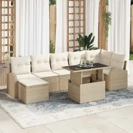 Dārza Dīvānu Komplekts Ar Spilvenu 8 Pcs Bēša Un Krēmkrāsa Vidaxl Dārza Dīvānu Komplekts Ar Spilvenu 8 Pcs Bēša Un Krēmkrāsa Vidaxl