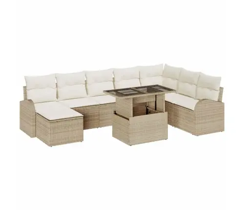 Aia Diivanikomplekt Ladustamisega 9 Pcs Beez Ja Koor Polürotang