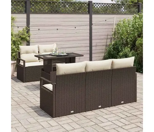 Aia Diivanikomplekt 6 Pcs Pruun Ja Kreemjas 100 X 55 X 73 Cm