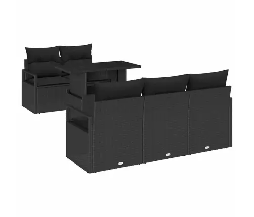 Sodo Sofų Rinkinys Su Pagalve 6 Pcs Juoda 100 X 55 X 73 Cm Sodo Sofų Rinkinys Su Pagalve 6 Pcs Juoda 100 X 55 X 73 Cm