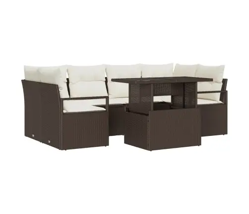 Diivanikomplekt Padjaga 7 Pcs Pruun Polürotang