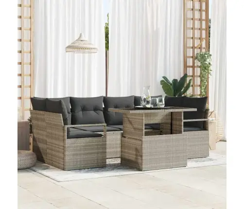 Diivanikomplekt Padjaga 7 Pcs Helehall Polürotang