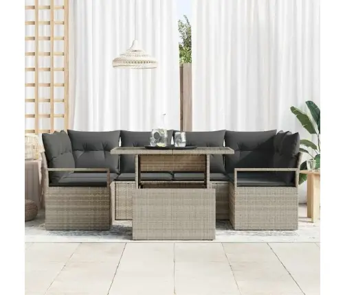 Diivanikomplekt Padjaga 7 Pcs Helehall Polürotang