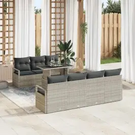 Dārza Dīvānu Komplekts 8 Pcs Gaiši Pelēka 100 X 55 X 73 Cm Vidaxl Dārza Dīvānu Komplekts 8 Pcs Gaiši Pelēka 100 X 55 X 73 Cm Vidaxl