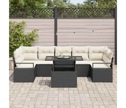 8 Daļu Dārza Dīvāna Komplekts Ar Spilveniem Melnā Poliratānā Vidaxl 8 Daļu Dārza Dīvāna Komplekts Ar Spilveniem Melnā Poliratānā Vidaxl