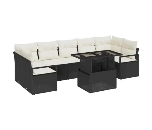 8 Daļu Dārza Dīvāna Komplekts Ar Spilveniem Melnā Poliratānā Vidaxl 8 Daļu Dārza Dīvāna Komplekts Ar Spilveniem Melnā Poliratānā Vidaxl