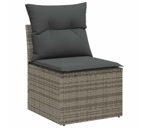 Sodo Sofų Rinkinys Su Pagalve 7 Pcs Pilka