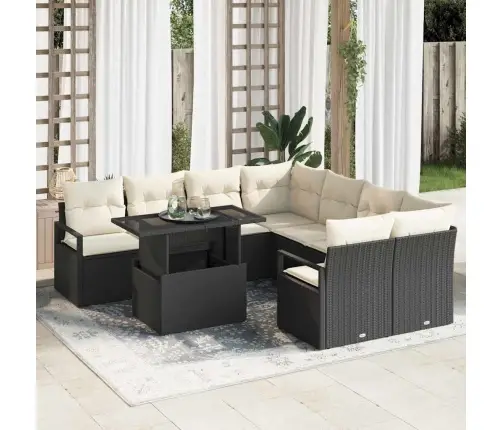 Aia Diivanikomplekt Padjaga 9 Pcs Must Ja Kreem Polürotang