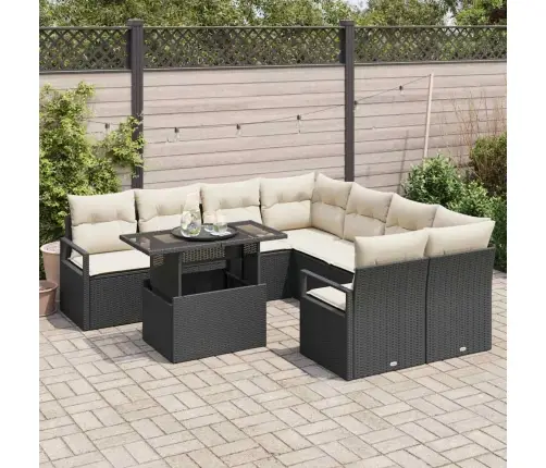 Aia Diivanikomplekt Padjaga 9 Pcs Must Ja Kreem Polürotang