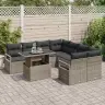Sodo Sofų Rinkinys Su Pagalve 9 Pcs Pilka 100 X 55 X 73 Cm Sodo Sofų Rinkinys Su Pagalve 9 Pcs Pilka 100 X 55 X 73 Cm