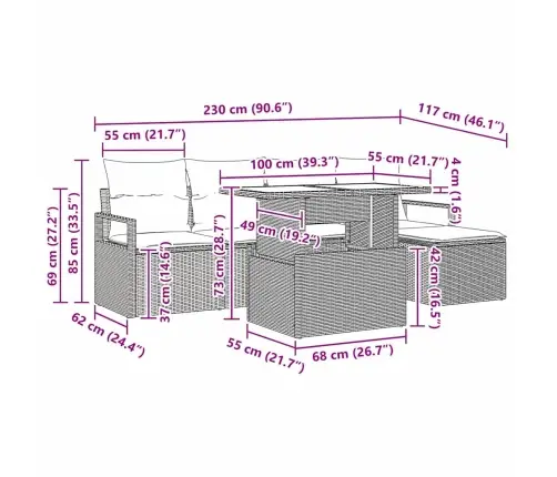 Aia Diivanikomplekt Padjaga 6 Pcs Helehall