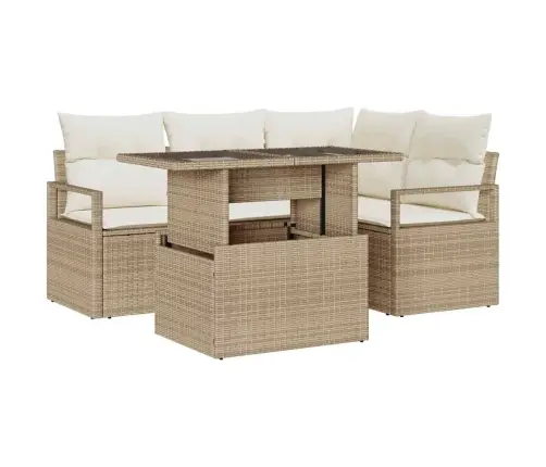 5 Daļu Dārza Dīvānu Komplekts Ar Spilveniem Bēšā Poliratanā Vidaxl 5 Daļu Dārza Dīvānu Komplekts Ar Spilveniem Bēšā Poliratanā Vidaxl