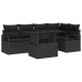 Sodo Sofų Rinkinys Su Pagalve 6 Pcs Juoda 100 X 55 X 73 Cm