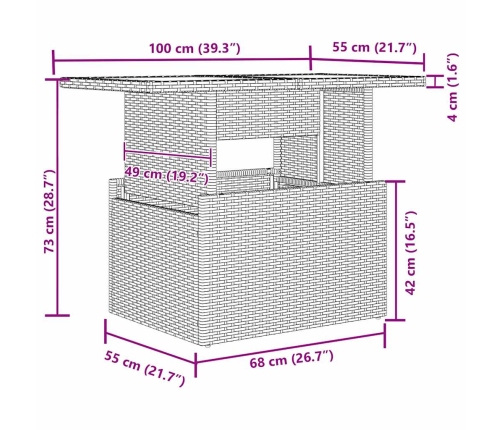 Sodo Sofų Rinkinys Su Pagalve 6 Pcs Juoda 100 X 55 X 73 Cm