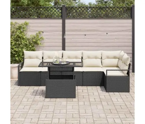 Aia Diivanikomplekt Padjaga 7 Pcs Must Polürooster