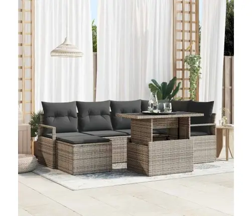 Dārza Dīvānu Komplekts Ar Spilvenu 7 Pcs Pelēka Vidaxl Dārza Dīvānu Komplekts Ar Spilvenu 7 Pcs Pelēka Vidaxl