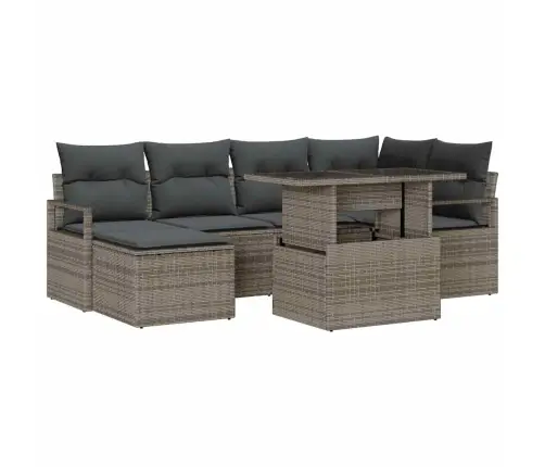 Dārza Dīvānu Komplekts Ar Spilvenu 7 Pcs Pelēka Vidaxl Dārza Dīvānu Komplekts Ar Spilvenu 7 Pcs Pelēka Vidaxl