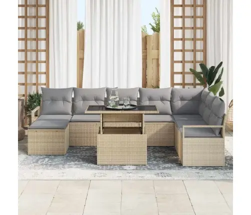 Aia Diivanikomplekt Padjaga 9 Pcs Beež Ja Helehall