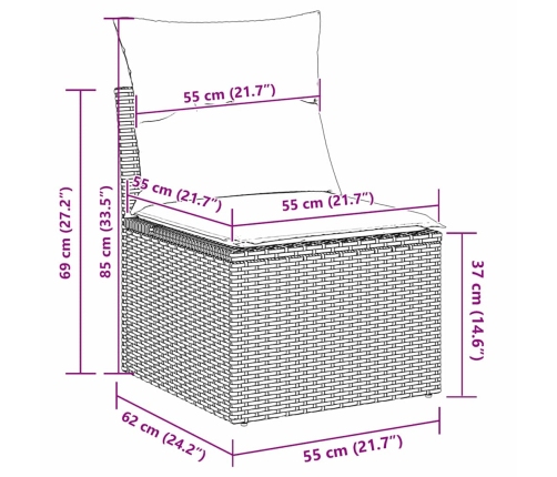 Sodo Sofų Rinkinys 5 Pcs Smėlio Ir Šviesiai Pilkos Spalvos