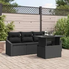 Aia Diivanikomplekt Padjaga 5 Pcs Must 100 X 55 X 73 Cm