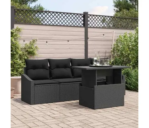 Aia Diivanikomplekt Padjaga 5 Pcs Must Polürotang