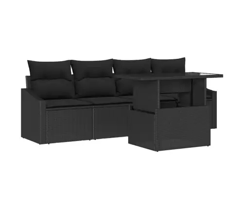 Aia Diivanikomplekt Padjaga 5 Pcs Must Polürotang