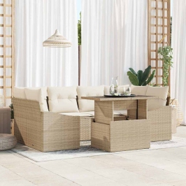Dārza Dīvānu Komplekts 7 Pcs Bēša Un Krēmkrāsa 100 X 55 X 73 Cm Vidaxl