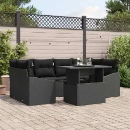 Aia Diivanikomplekt Padjaga 7 Pcs Must 100 X 55 X 73 Cm