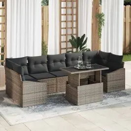 Dārza Dīvānu Komplekts 8 Pcs Pelēka 100 X 55 X 73 Cm Vidaxl