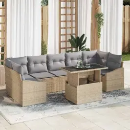 Aia Diivanikomplekt 8 Pcs Beež Ja Helehall 100 X 55 X 73 Cm