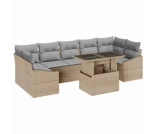 Aia Diivanikomplekt 8 Pcs Beež Ja Helehall 100 X 55 X 73 Cm